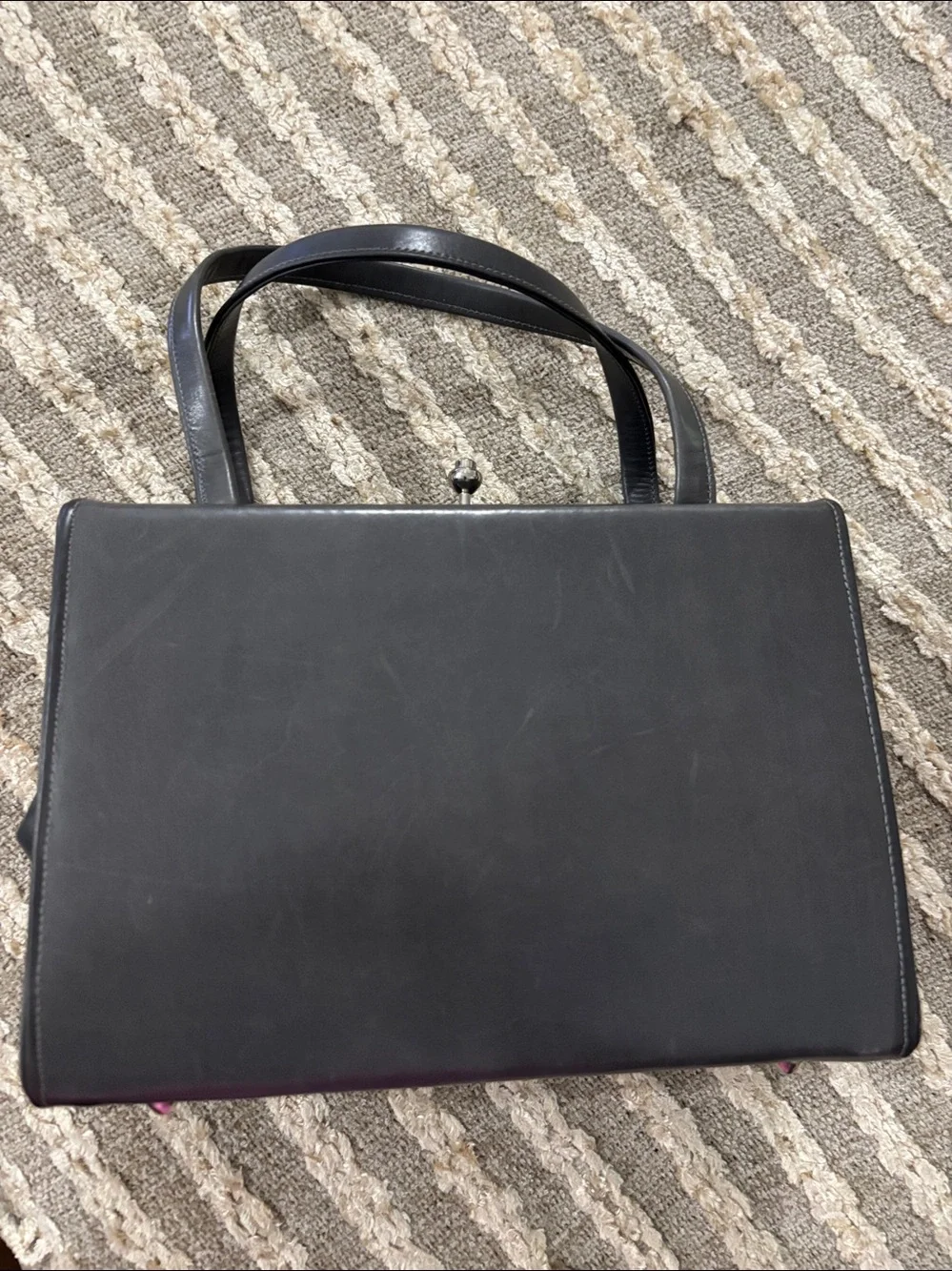 Sydney California 60’s Classic Structured gray Women's Lucite Top Handle Handbag